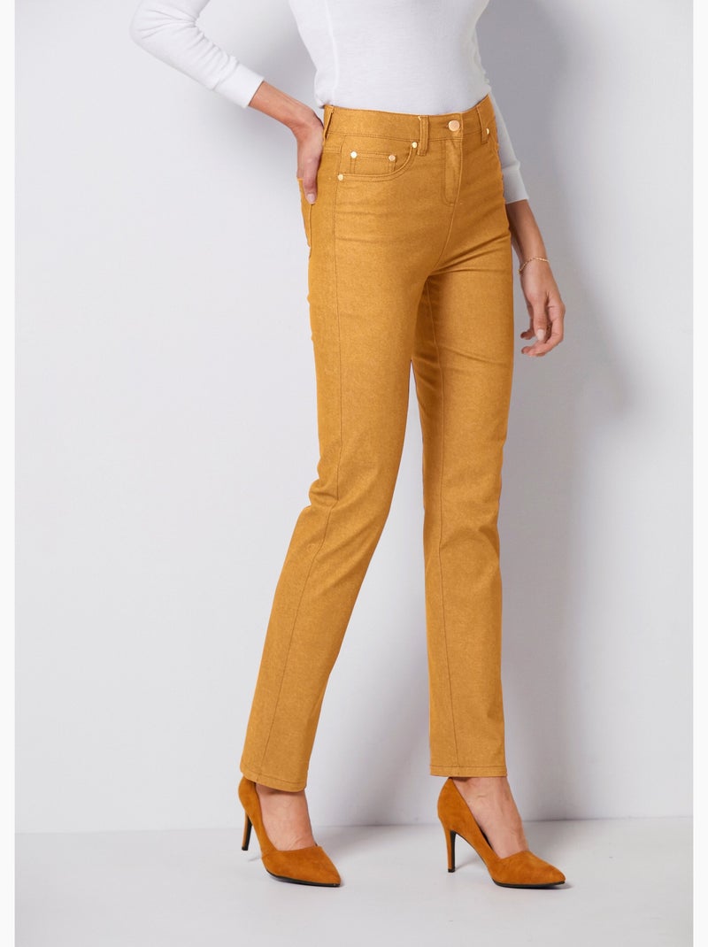 Jean couleur MORPHOSTYLE tissu stretch Jaune foncé - Kiabi