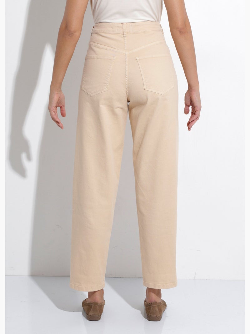 Jean couleur taille haute stretch - afibel Beige - Kiabi