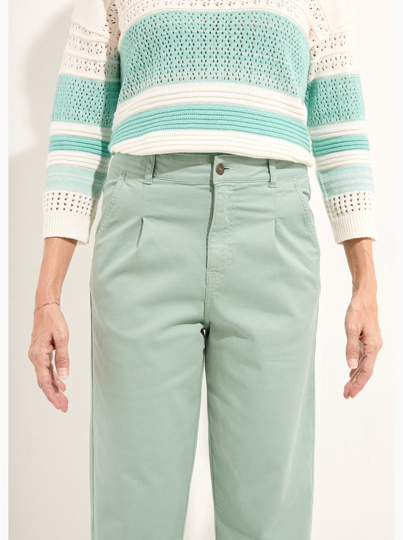 Jean couleur taille haute stretch - afibel Vert kaki - Kiabi