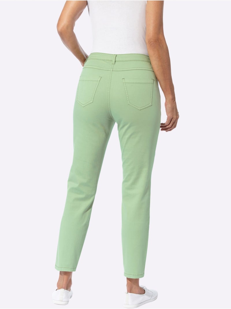Jean coulisse et lien à nouer - taille courte - moda vilona Vert eucalyptus - Kiabi