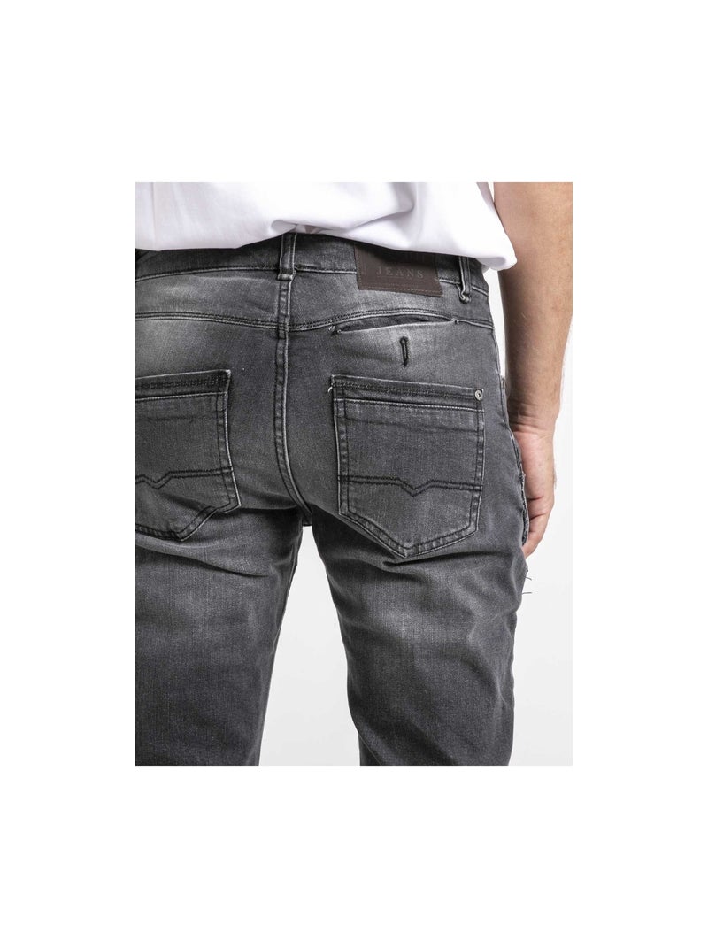 Jean coupe ajustée SAMAN Gris - Kiabi