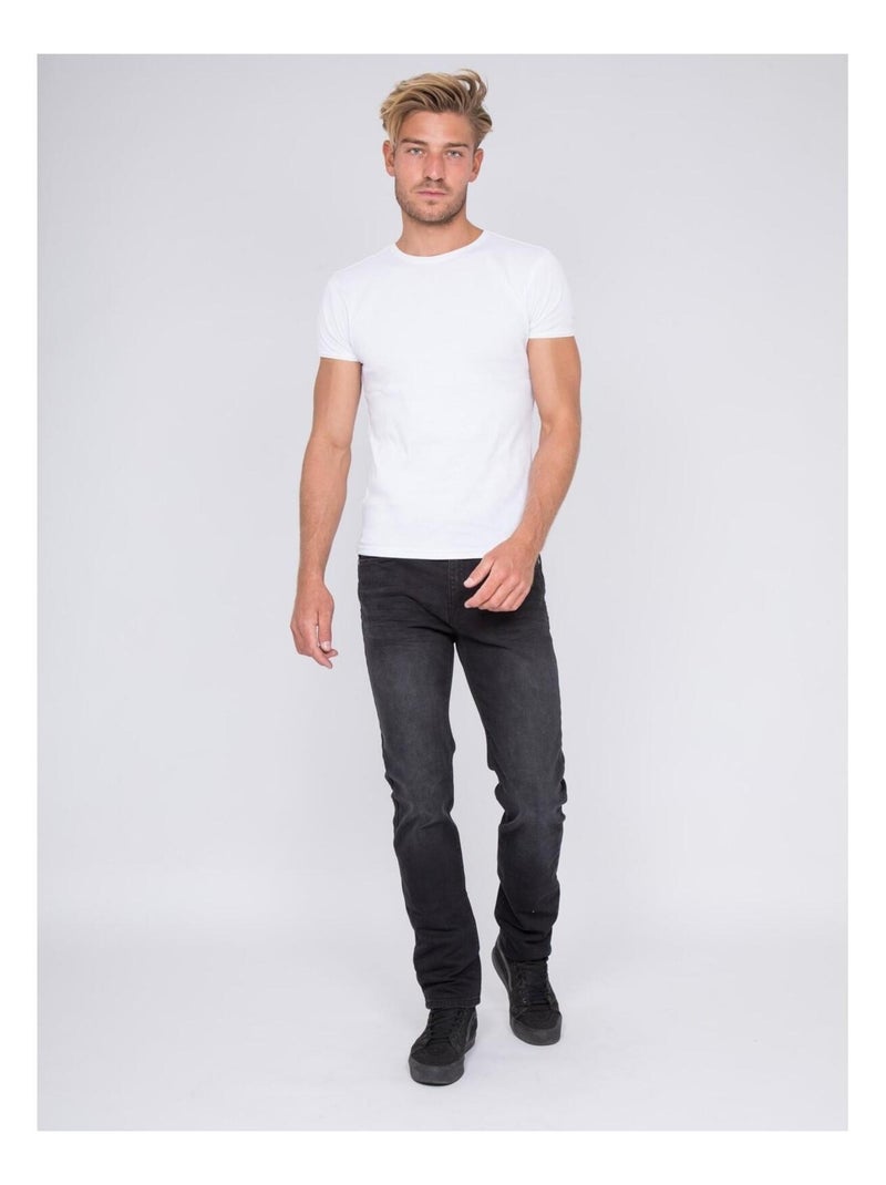 Jean coupe ajustée SAMTHANN Noir - Kiabi