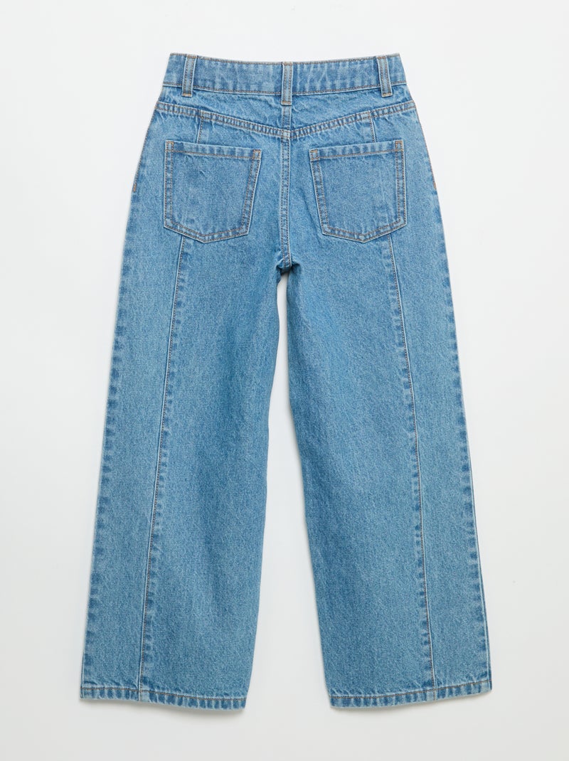 Jean coupe barrel avec clous fantaisies Bleu - Kiabi