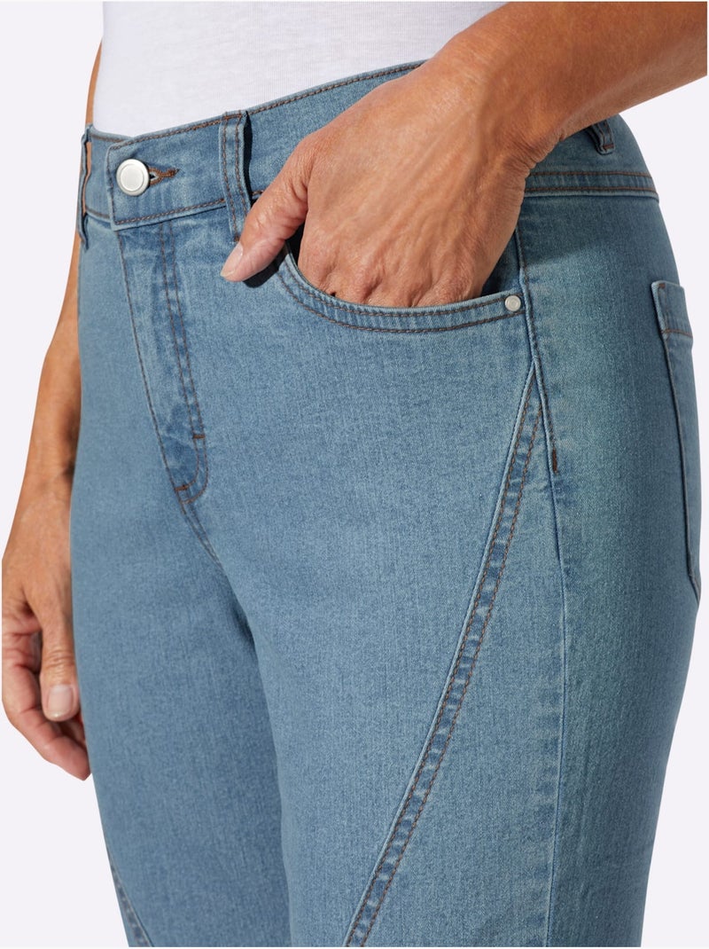 Jean coupe droite - taille standard - moda vilona Bleu Blanc - Kiabi