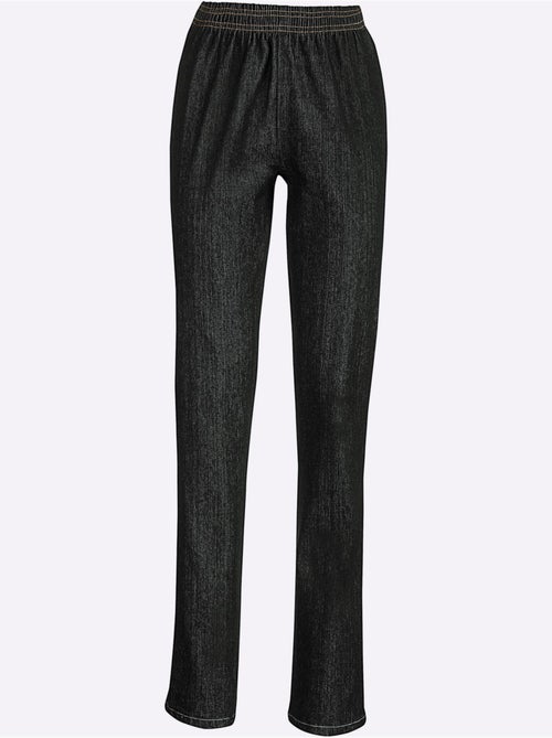 Jean coupe droite à ceinture élastique et tissu extensible doux - Taille courte - Moda Vilona - Kiabi Jean coupe droite à ceinture élastique et tissu extensible doux - Taille courte - Moda Vilona - Kiabi