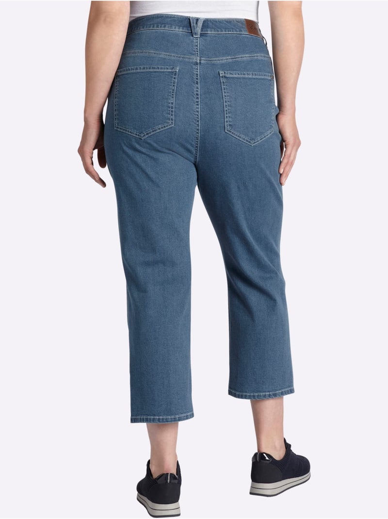 Jean Coupe Droite Aux Jambes - Taille Standard - Sheego Bleu Blanc - Kiabi