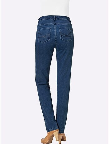 Jean décontracté à coupe droite avec poches et rivets - taille courte - witt