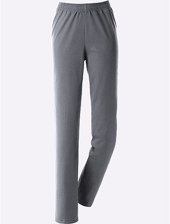 Jean coupe droite en matière extensible avec ceinture élastique - Taille standard - Moda Vilona