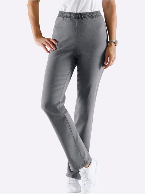 Jean coupe droite avec ceinture élastique et confort extensible - Taille standard - Moda Vilona - Kiabi Jean coupe droite avec ceinture élastique et confort extensible - Taille standard - Moda Vilona - Kiabi