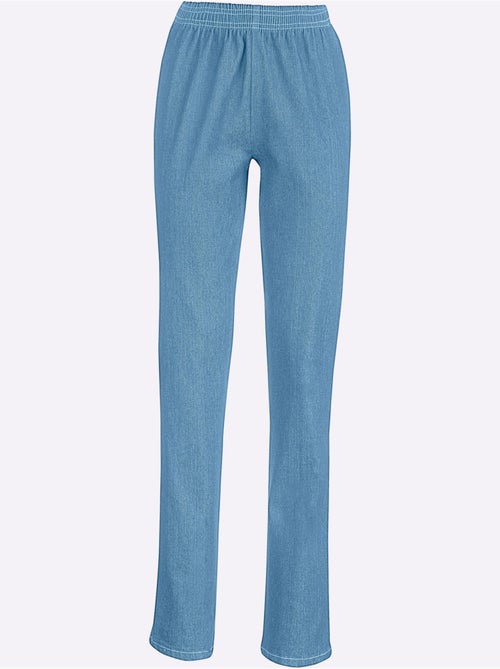 Jean coupe droite avec ceinture élastique et finition douce - Taille standard - Moda Vilona - Kiabi