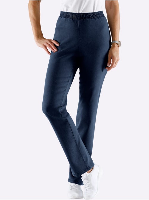 Jean coupe droite avec ceinture élastique et matière extensible douce - Taille courte - Moda Vilona - Kiabi Jean coupe droite avec ceinture élastique et matière extensible douce - Taille courte - Moda Vilona - Kiabi