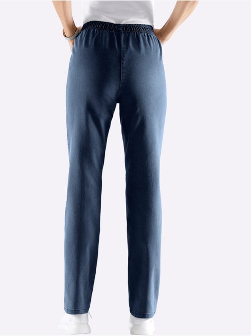 Jean coupe droite avec ceinture élastique et matière extensible douce - Taille courte - Moda Vilona - Kiabi Jean coupe droite avec ceinture élastique et matière extensible douce - Taille courte - Moda Vilona - Kiabi