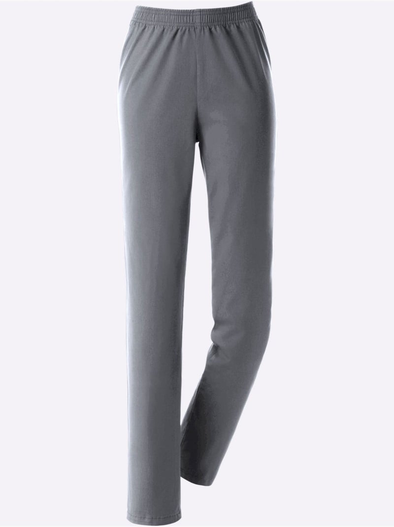 Jean coupe droite avec ceinture élastique et matière extensible douce - Taille courte - Moda Vilona Gris - Kiabi