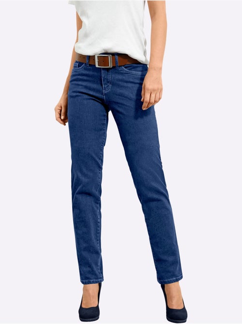 Jean coupe droite en 5 poches avec rivets et fermeture à glissière - Taille longue - Witt - Kiabi Jean coupe droite en 5 poches avec rivets et fermeture à glissière - Taille longue - Witt - Kiabi