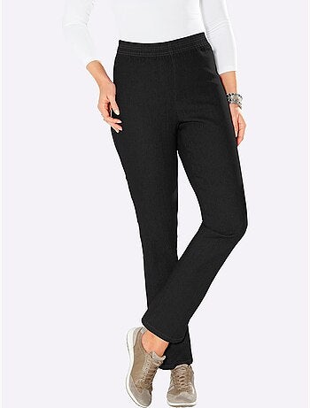 Jean coupe droite en matière extensible avec ceinture élastique - Taille standard - Moda Vilona