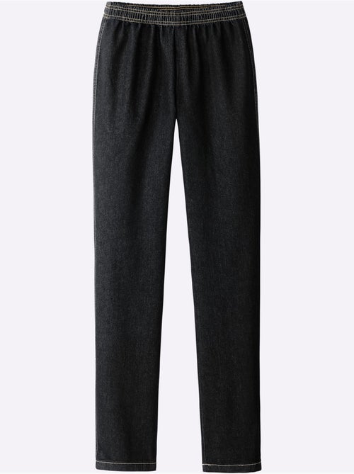 Jean coupe droite en matière extensible avec ceinture élastique - Taille standard - Moda Vilona - Kiabi