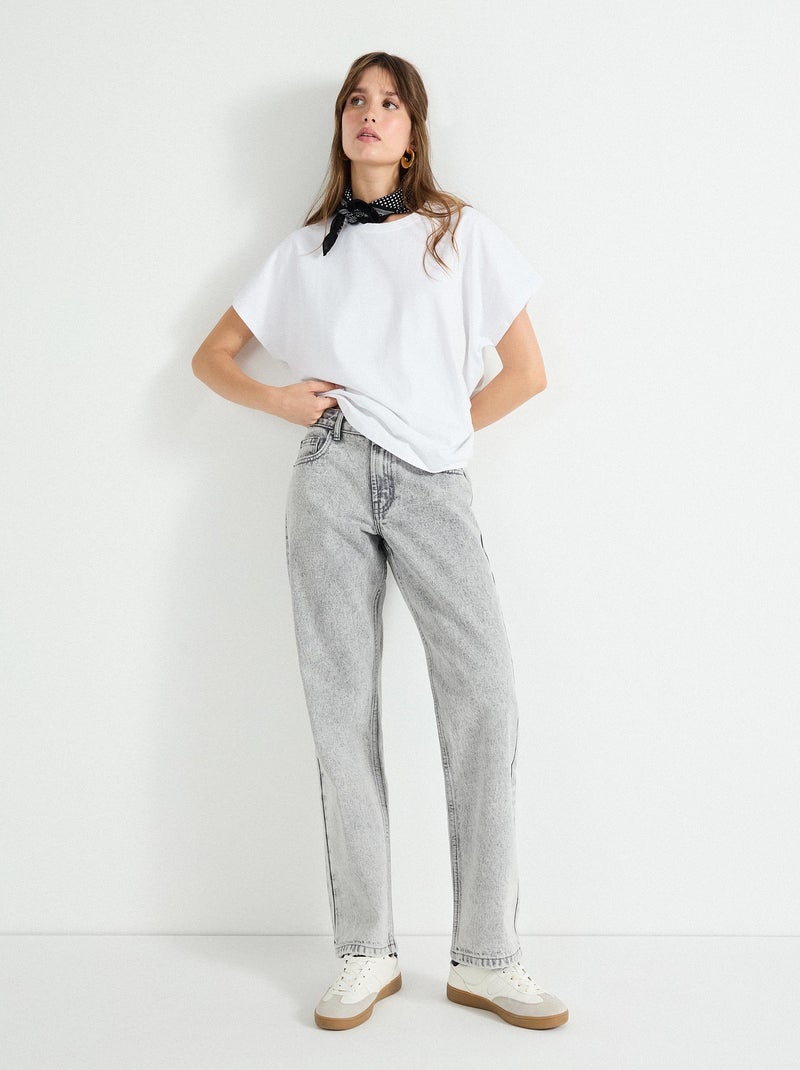 Jean coupe droite pour femme MO Fashion Gris - Kiabi