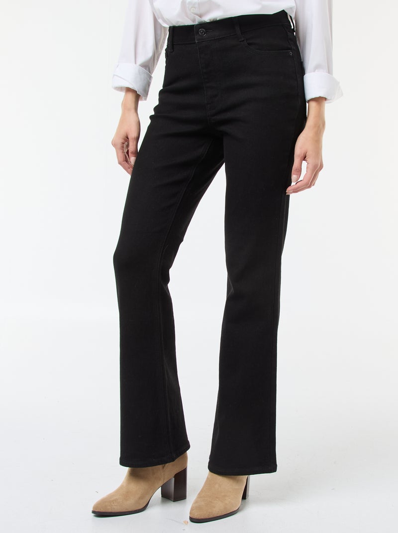 Jean coupe flare/bootcut à taille haute Noir - Kiabi