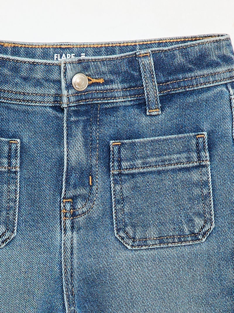 Jean coupe flare/bootcut avec poches plaquées Bleu - Kiabi