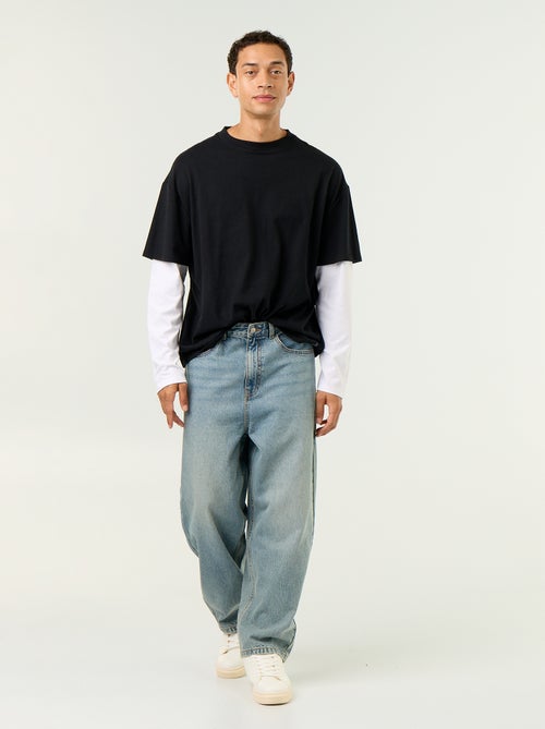 Jean coupe large 5 poches - Kiabi Jean coupe large 5 poches - Kiabi