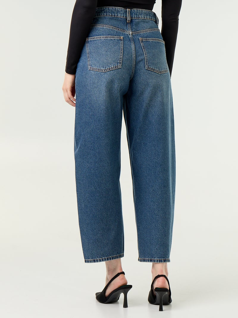 Jean coupe large avec clous fantaisies Bleu - Kiabi