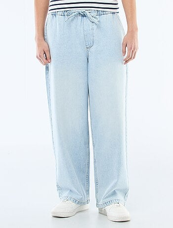 Jean coupe large avec taille élastiquée