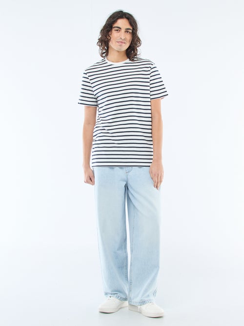 Jean coupe large avec taille élastiquée - Kiabi Jean coupe large avec taille élastiquée - Kiabi