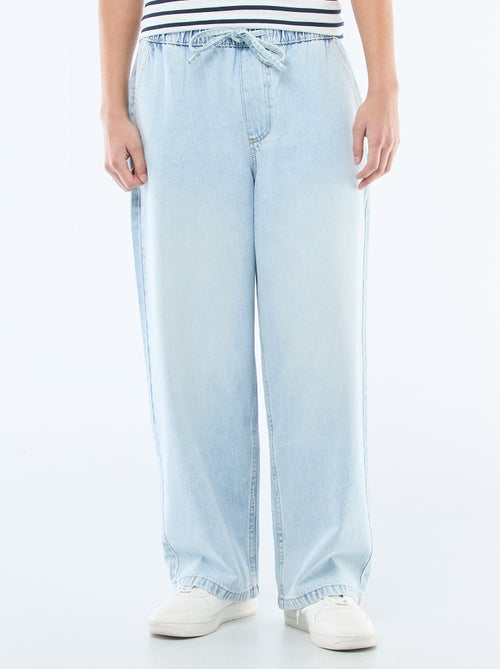 Jean coupe large avec taille élastiquée - Kiabi Jean coupe large avec taille élastiquée - Kiabi
