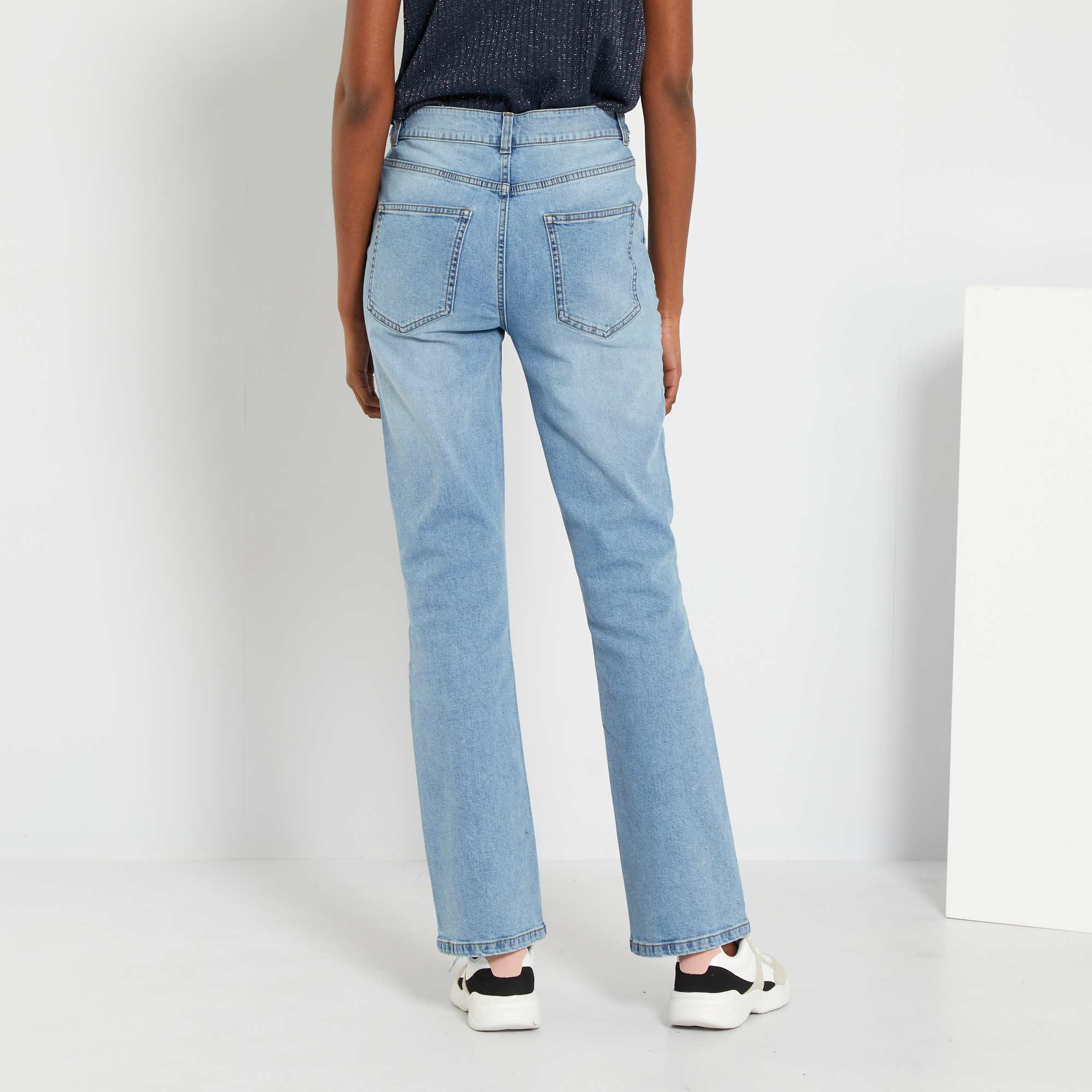 jean bleu large femme