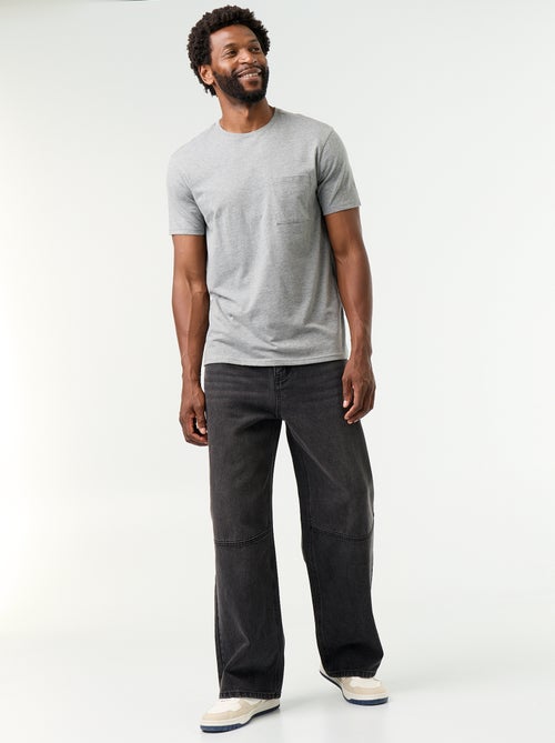 Jean coupe large / Loose fit à 5 poches - Kiabi Jean coupe large / Loose fit à 5 poches - Kiabi