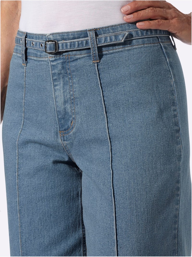 Jean coupe large mode - taille standard - witt Bleu Blanc - Kiabi