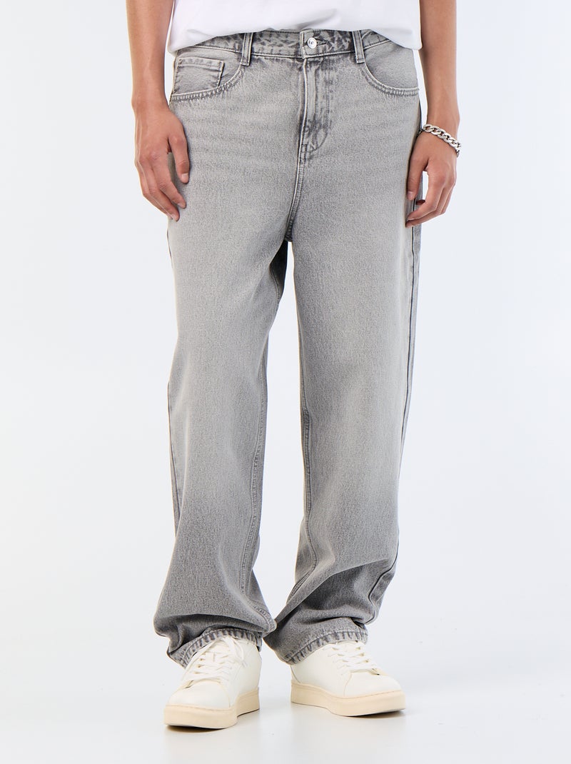 Jean coupe large / relaxed fit Gris - Kiabi
