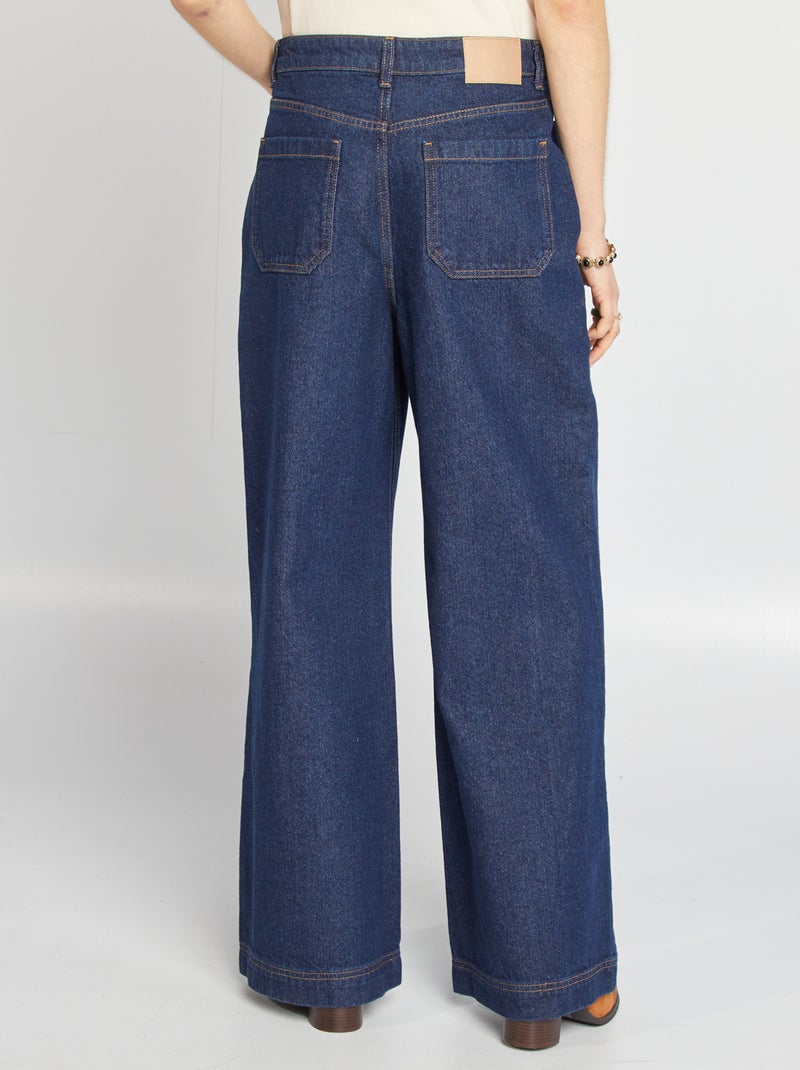 Jean coupe large taille haute BLEU - Kiabi