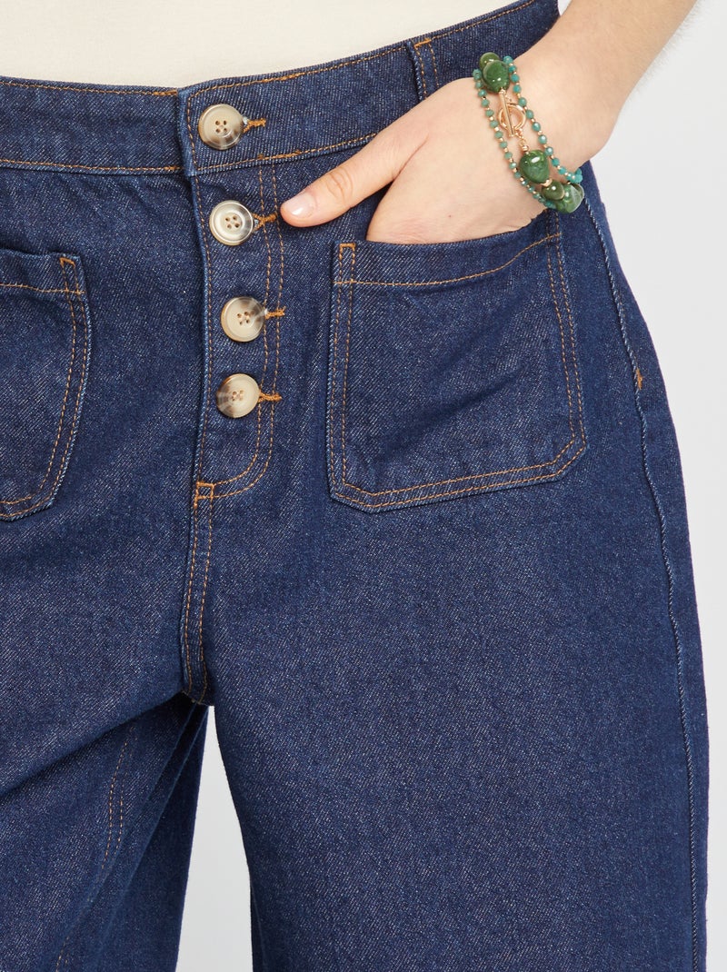 Jean coupe large taille haute BLEU - Kiabi