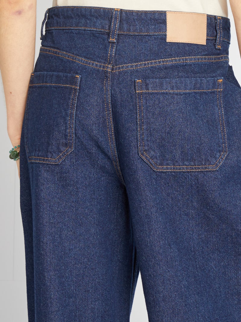 Jean coupe large taille haute BLEU - Kiabi