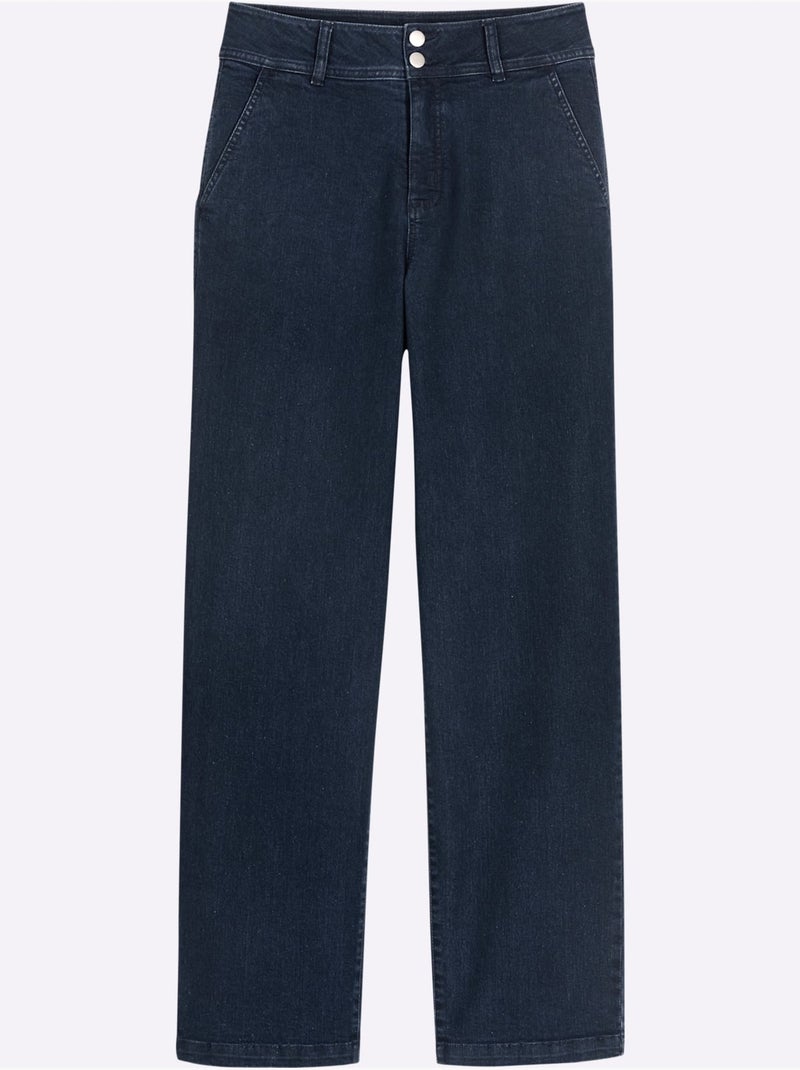 Jean Coupe Large Tendance - Taille Courte - Moda Vilona Bleu foncé - Kiabi