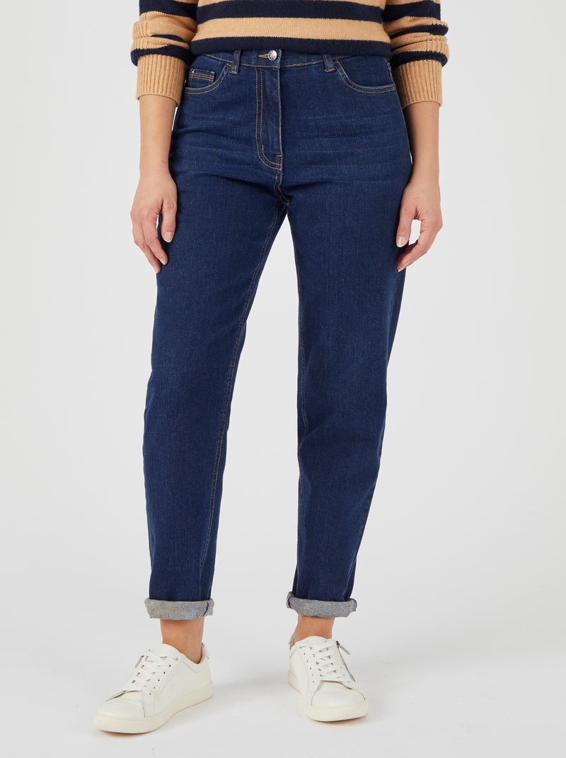Jean coupe Mom - Damart Bleu foncé - Kiabi