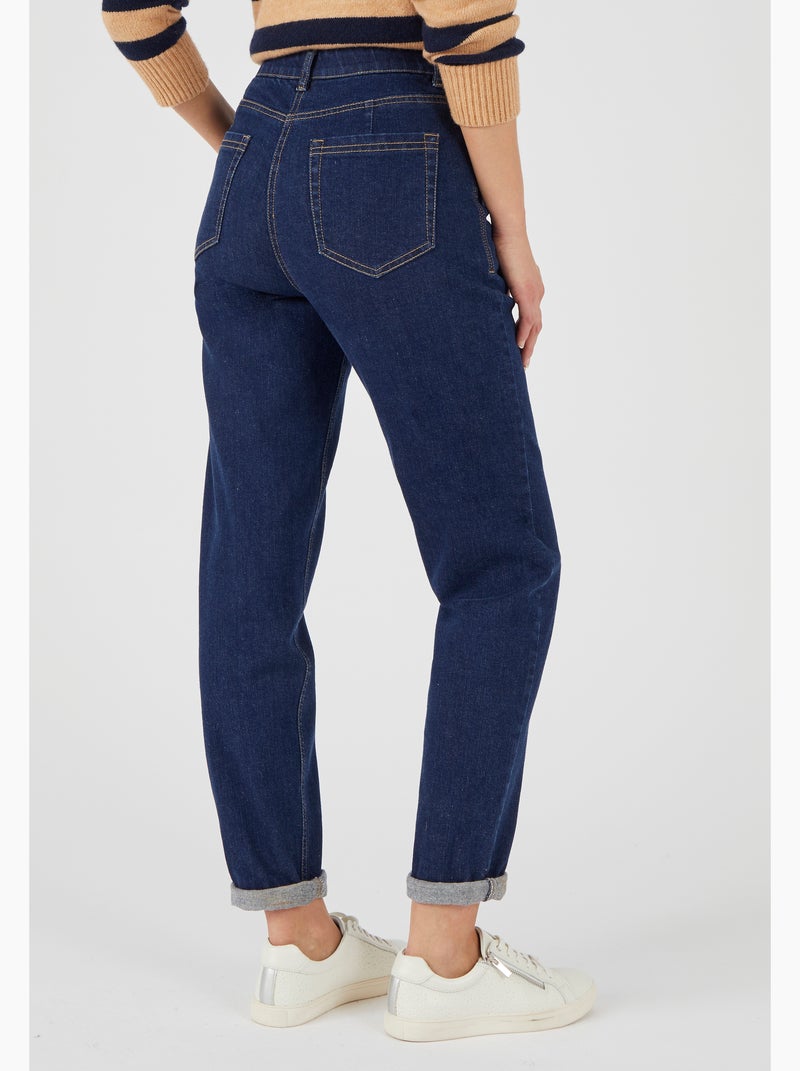 Jean coupe Mom - Damart Bleu foncé - Kiabi