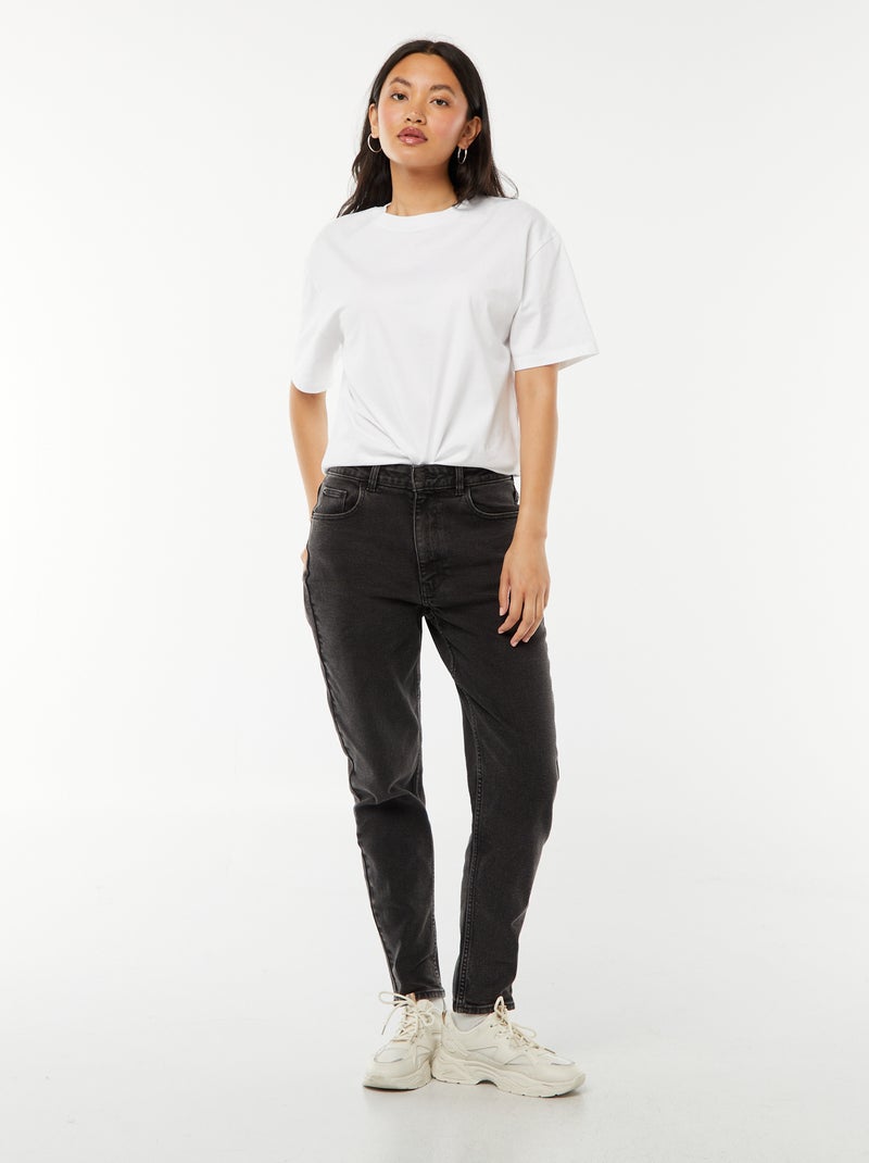 Jean coupe mom - L30 Noir - Kiabi