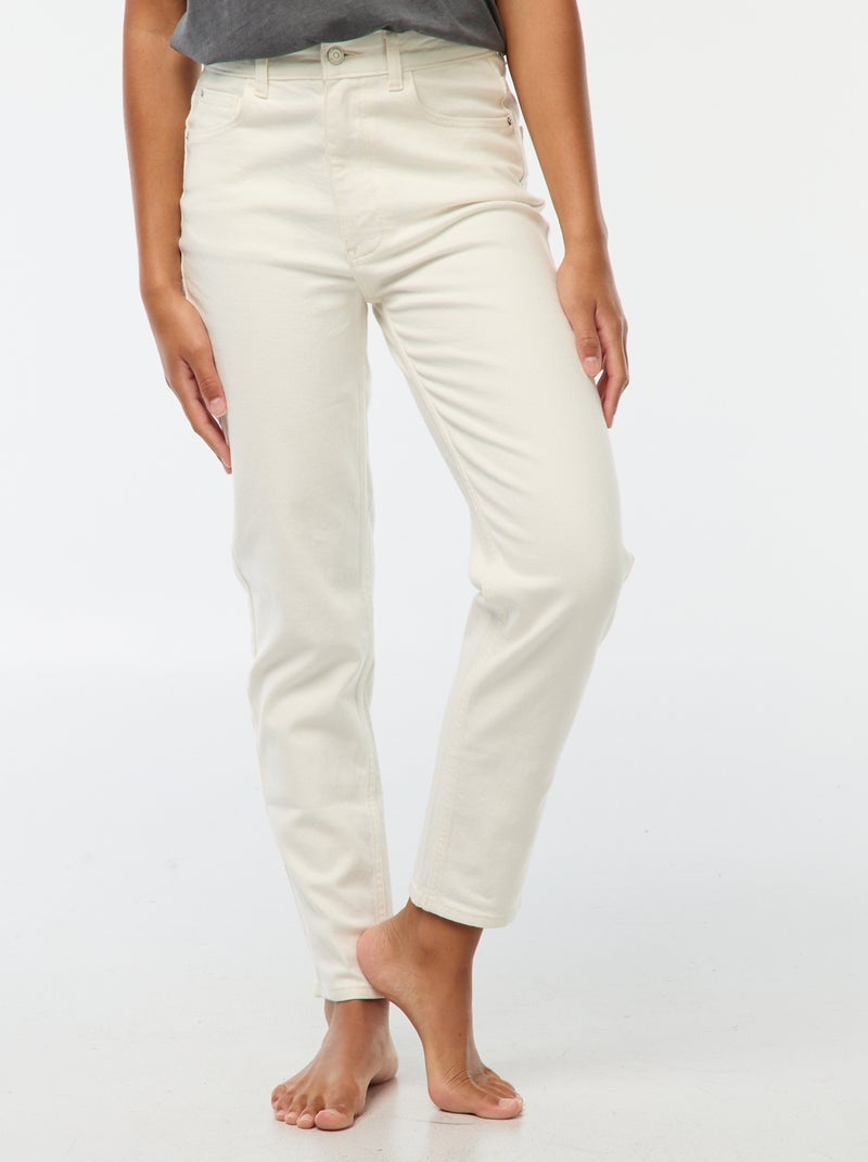 Jean coupe mom - L32 Blanc - Kiabi
