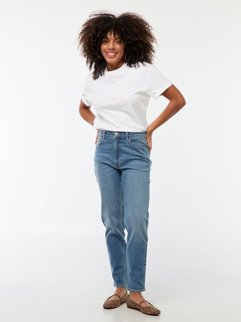 Jean coupe mom - L32 Bleu - Kiabi