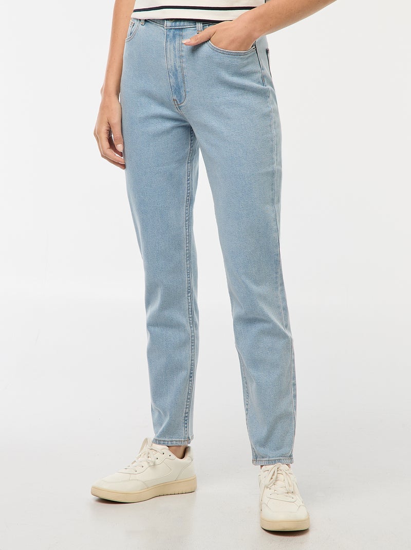 Jean coupe mom L32 Bleu Femme Kiabi