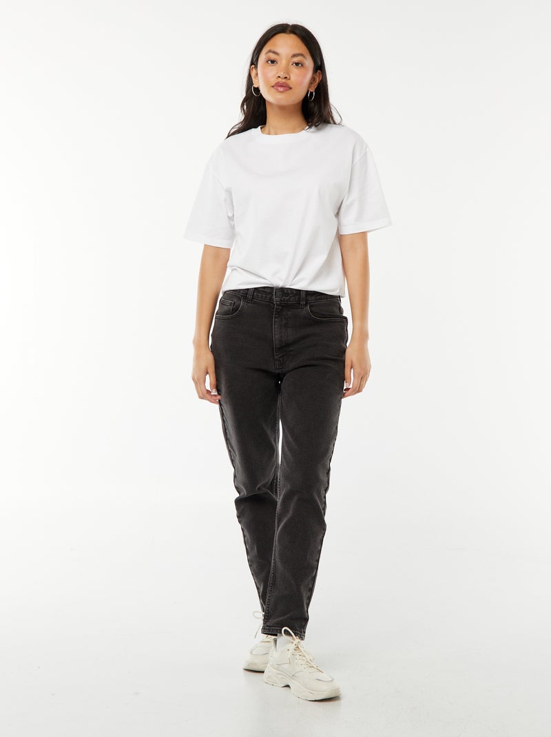 Jean coupe mom - L32 Noir - Kiabi