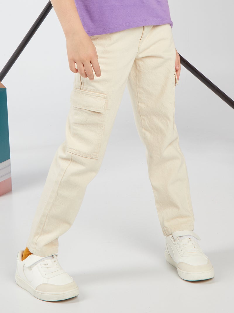 Jean coupe mom Ecru - Kiabi