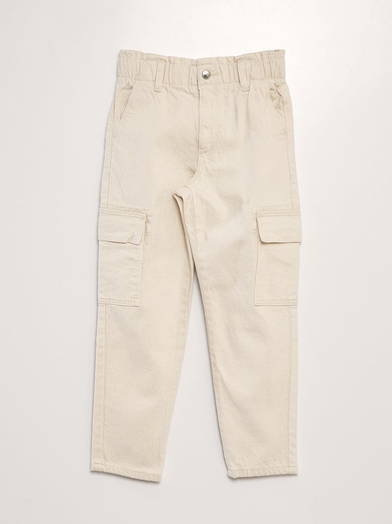 Jean coupe mom Ecru - Kiabi