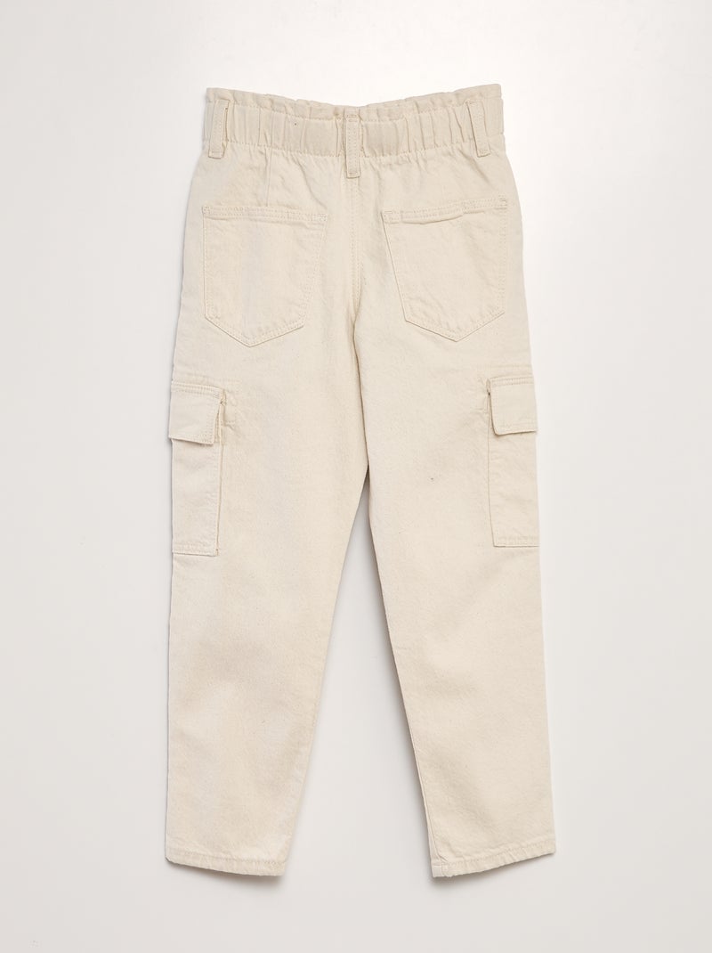 Jean coupe mom Ecru - Kiabi