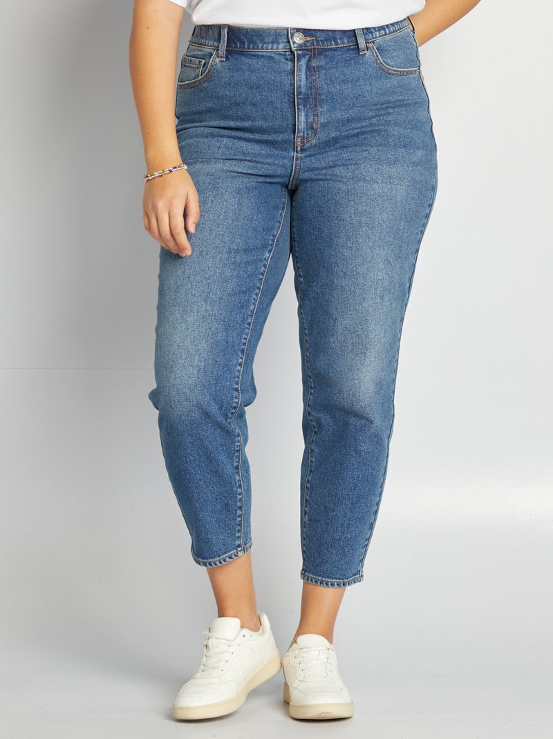Jean coupe mom taille haute Bleu - Kiabi