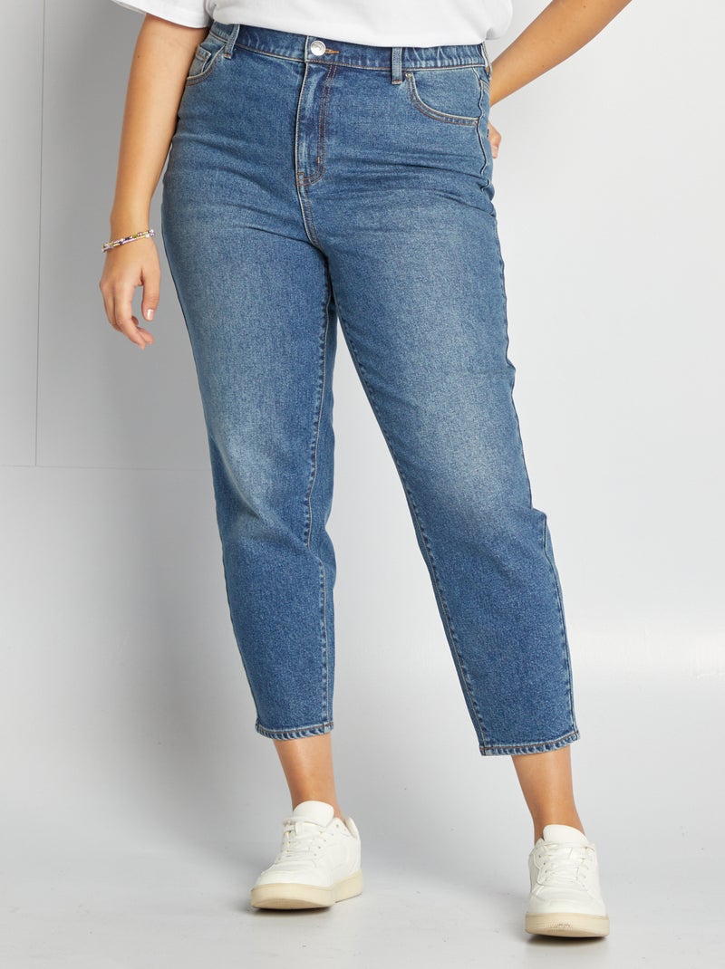 Jean coupe mom taille haute Bleu - Kiabi