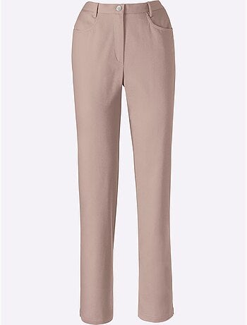 Jean taille haute avec ceinture élastique et 2 poches avant - Taille extra courte - Moda Vilona
