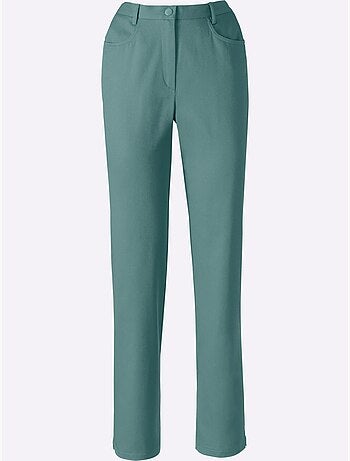 Jean taille haute avec ceinture élastique et 2 poches avant - Taille extra courte - Moda Vilona